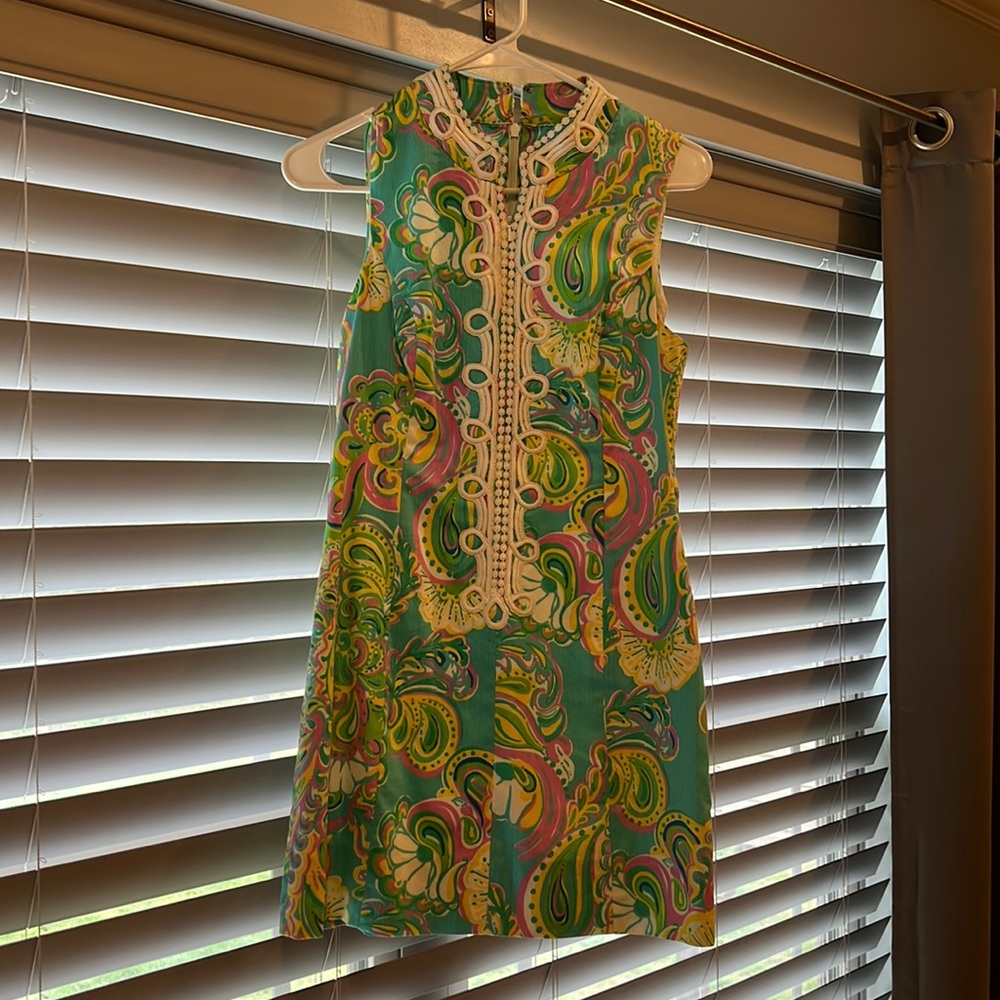 Lilly Pulitzer Alexa Shift Dress Shorely Blue Double Trouble